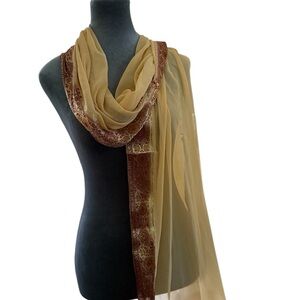 Source Unknown Chic Beige and Brown Scarf
